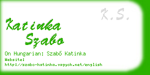 katinka szabo business card
